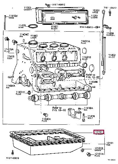 1215148010 Toyota Прокладка масляного поддона