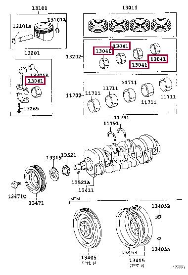 130410D041 Toyota Вкладыши шатунные