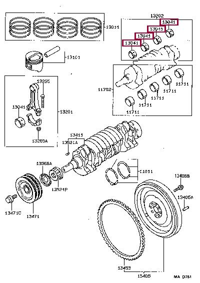 130411104002 Toyota Вкладиші шатунові