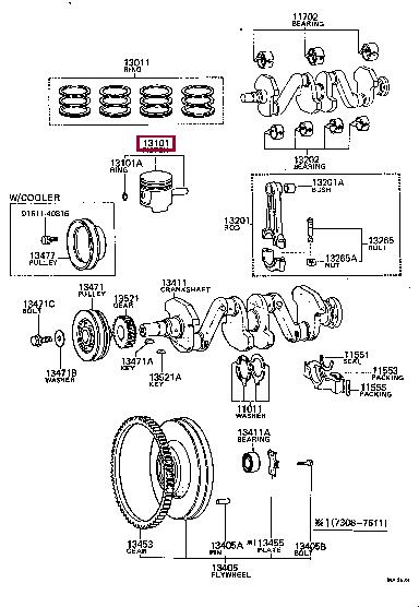 Toyota 13103-31021 Поршень 1310331021: Отличная цена - Купить в Украине на EXIST.UA! 1310331021 Toyota Поршень