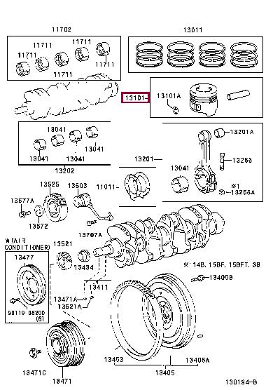 1310358081 Toyota Поршень