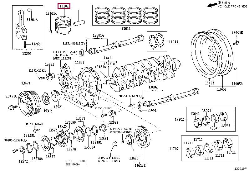 Toyota 13105-30200 Поршень с кольцами, комплект 1310530200: Отличная цена - Купить в Украине на EXIST.UA! 1310530200 Toyota Поршень с кольцами, комплект