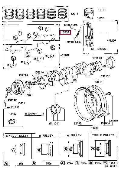 1320360011 Toyota Вкладыши шатунные