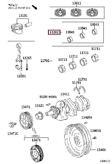 1320440031 Toyota Вкладыши шатунные