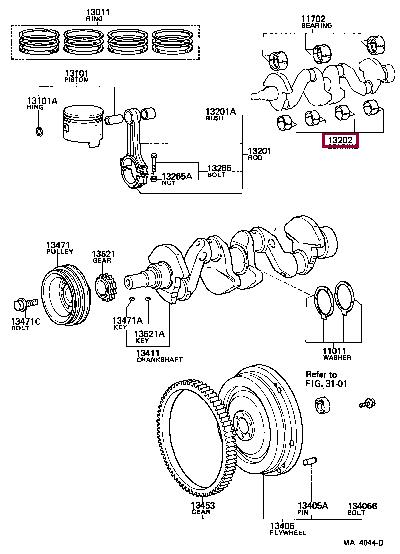 1320444040 Toyota Вкладыши шатунные