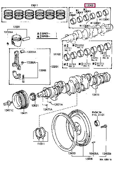 1320445011 Toyota Вкладыши шатунные