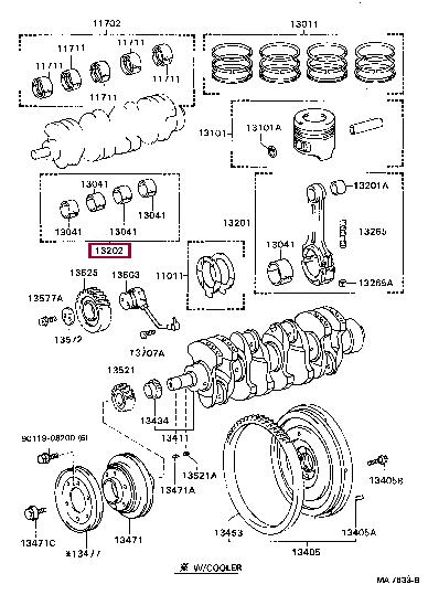 1320458011 Toyota Вкладиші шатунові