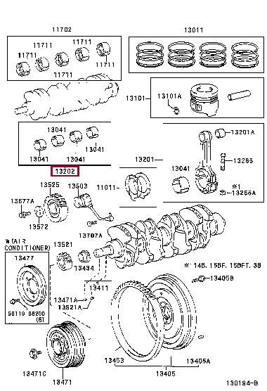 1320458040 Toyota Вкладиші шатунові