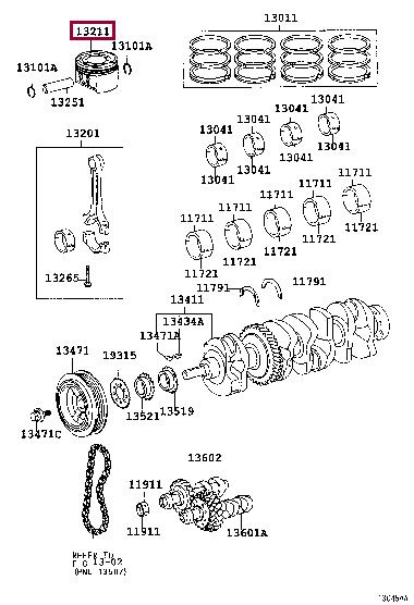 132110H010B0 Toyota Поршень