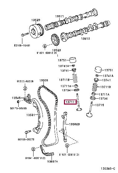 1371123040 Toyota Клапан впускной