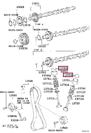 1375316651 Toyota Шайба клапана, регулювальна