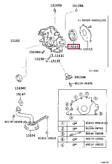 1510350041 Toyota Шестерни насоса масляного