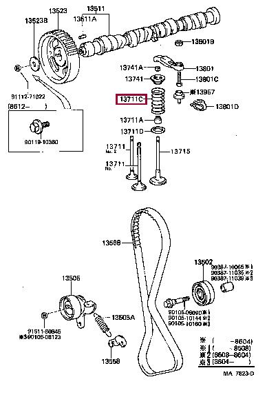 9050135011 Toyota Пружина клапана