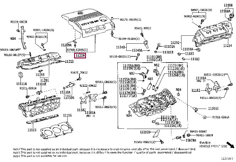 1120920120 Toyota Cover sub-assy, v-bank