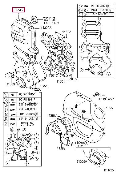 1130370030 Toyota Крышка ремня ГРМ