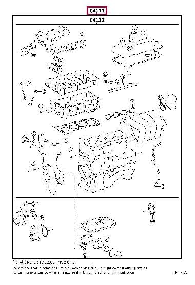 041110T032 Toyota Прокладка двигуна, комплект