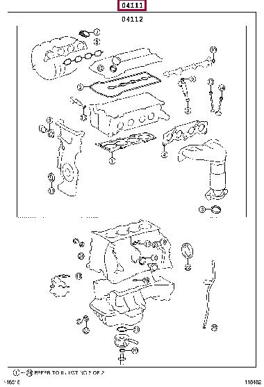 Toyota 04111-28A22 Прокладка двигуна, комплект 0411128A22: Приваблива ціна - Купити в Україні на EXIST.UA! 0411128A22 Toyota Прокладка двигуна, комплект