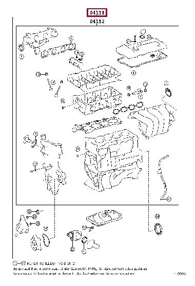 Toyota 04111-37115 Прокладка двигуна, комплект 0411137115: Приваблива ціна - Купити в Україні на EXIST.UA! 0411137115 Toyota Прокладка двигуна, комплект