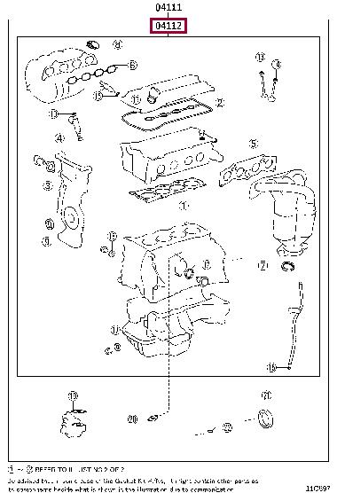 Toyota 041120H241 Прокладки ГБЦ, комплект 041120H241: Отличная цена - Купить в Украине на EXIST.UA! 041120H241 Toyota Прокладки ГБЦ, комплект