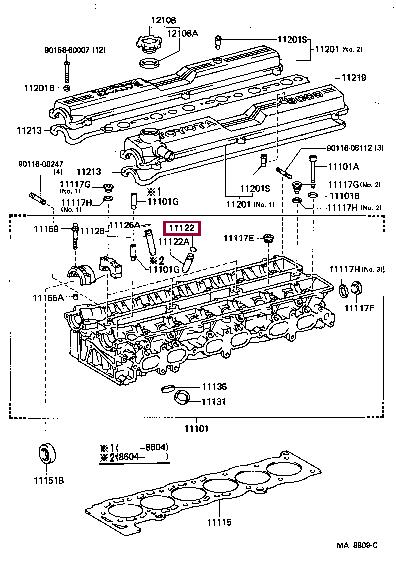 1112242010 Toyota Втулка клапана спрямовуюча