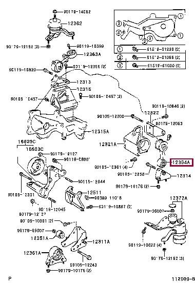 1236427010 Toyota Подушка двигателя
