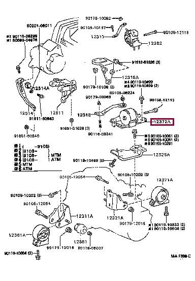 1237274200 Toyota Подушка двигателя