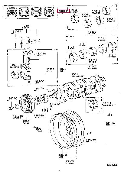 1301364210 Toyota Кольца поршневые
