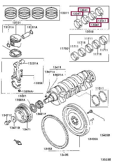 130412701003 Toyota Вкладыши шатунные