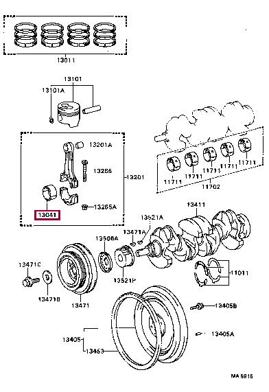 130415502002 Toyota Вкладиші шатунові