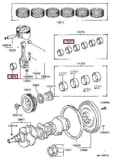 130416202002 Toyota Вкладыши шатунные