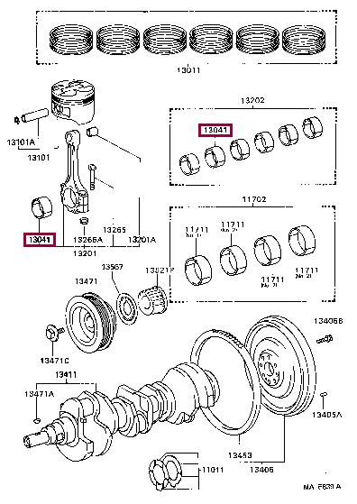 130416202003 Toyota Вкладыши шатунные