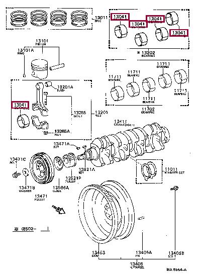 130416405002 Toyota Вкладыши шатунные