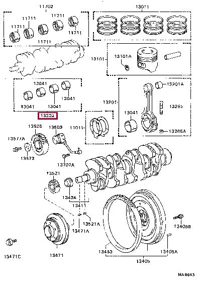 1320456040 Toyota Вкладиші шатунові