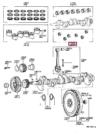 1320547011 Toyota Вкладыши шатунные