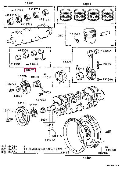 1320558010 Toyota Вкладыши шатунные