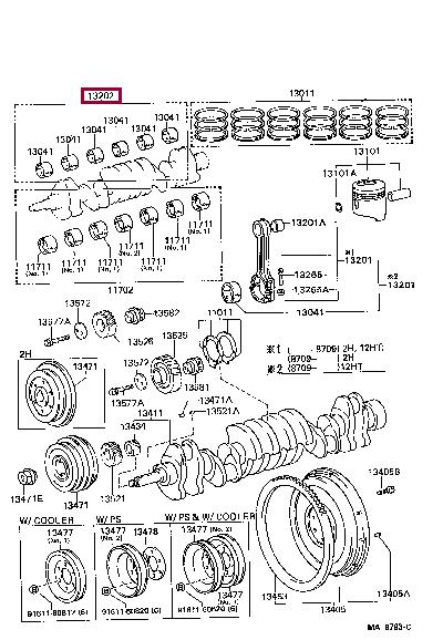 1320568050 Toyota Вкладыши шатунные
