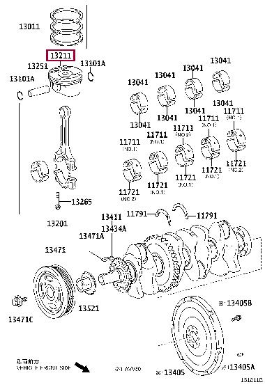 132110V030B0 Toyota Поршень