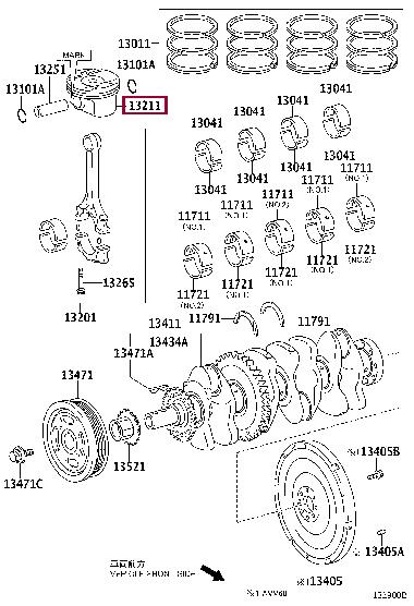 1321136120C0 Toyota Поршень