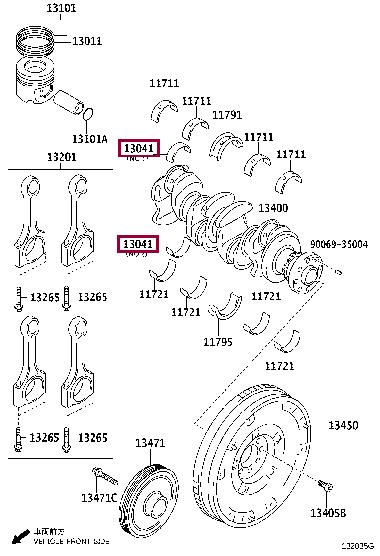 13285WA010 Toyota Вкладыши шатунные