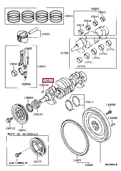 1340111061 Toyota Колінчатий вал