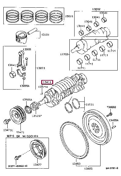 1340111071 Toyota Коленчатый вал