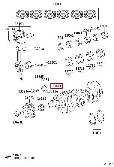 1340131060 Toyota Коленчатый вал
