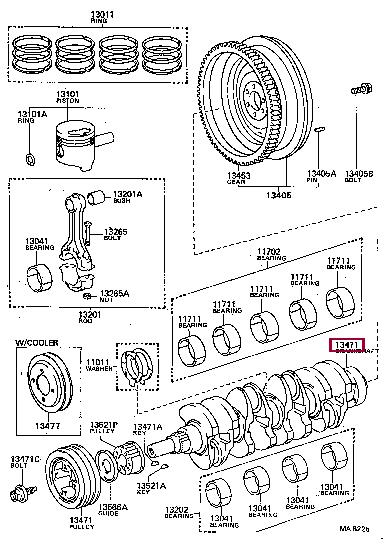1340154040 Toyota Коленчатый вал