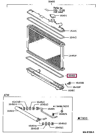 164427A110 Toyota Прокладка резиновая