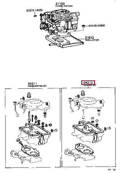 0421222011 Toyota Уплотнения тормоза АКПП, комплект