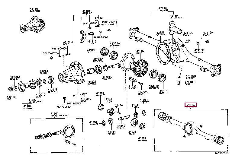 0441226010 Toyota Уплотнения тормоза АКПП, комплект