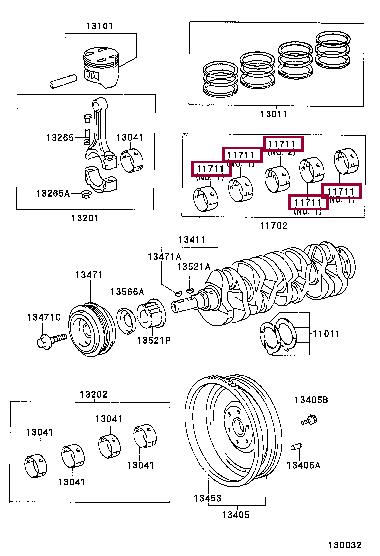 110716302103 Toyota Вкладыши
