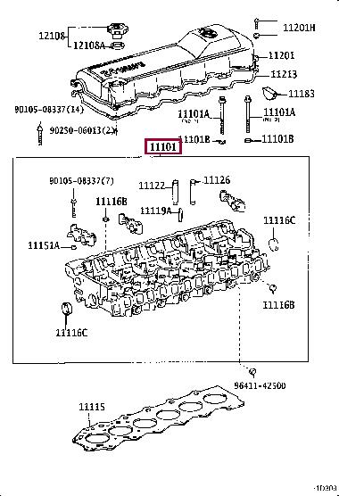 1110117041 Toyota Головка блоку циліндрів