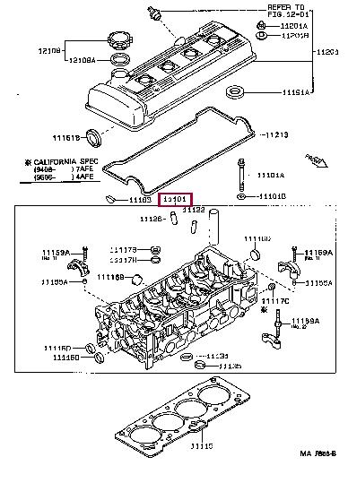 1110119405 Toyota Головка блока цилиндров