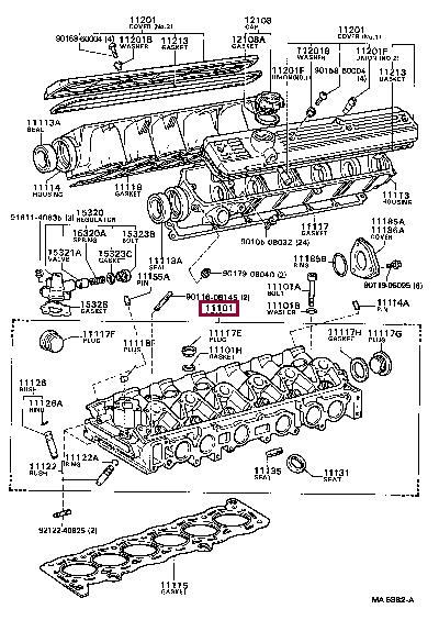 1110143040 Toyota Головка блока цилиндров